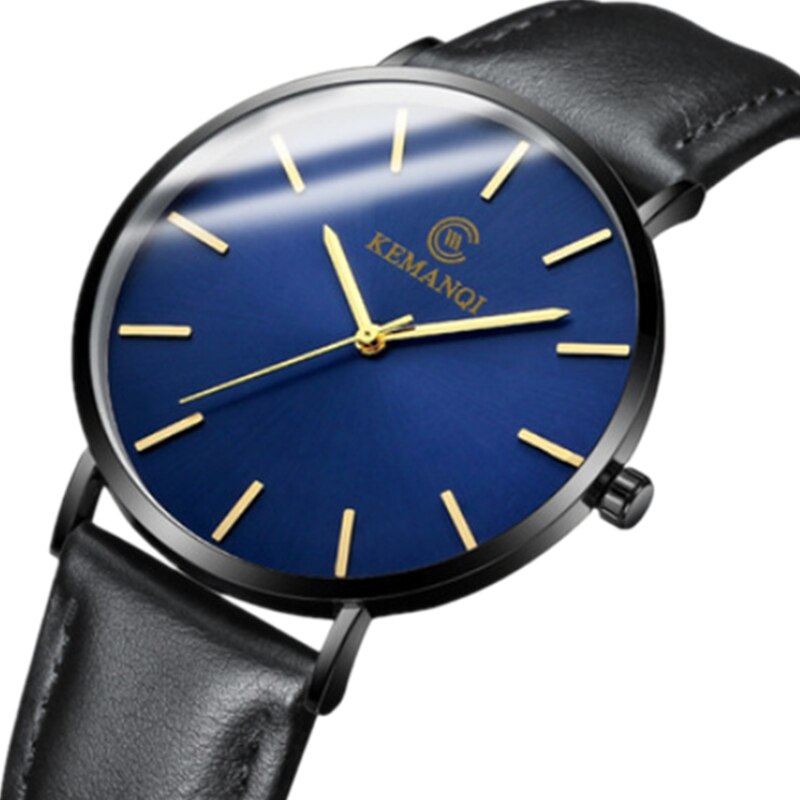 Montres à Quartz pour hommes bleu | En verre, à la , montres minces, erkek kol, saati, reloj hombre, Relogio Masculino