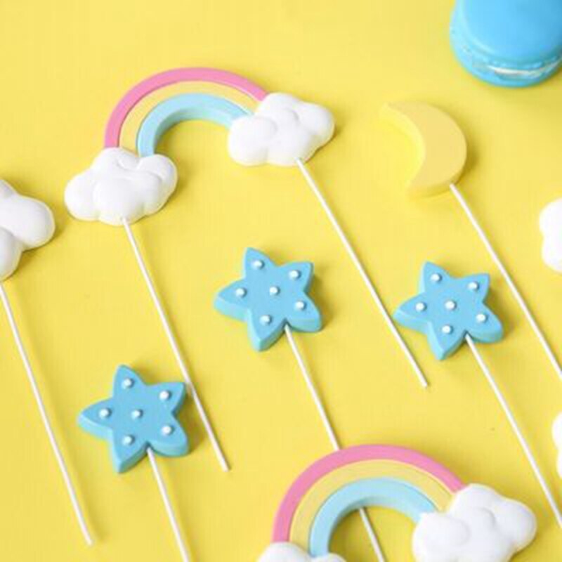 Rainbow Cake Topper One 1st Birthday Party Unicorn Brithday Party Baby Shower Girl Boys Lollipop Ice Cream Birthday Party Decor