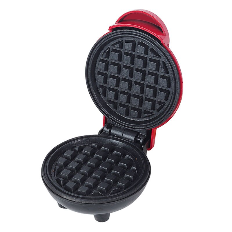 Waffle Maker Machine Pie Press Grill Portable Breakfast Machine Healthy Non-Stick Plate Doughnut Maker for Home and Dormitory: Round / 110V-US Plug