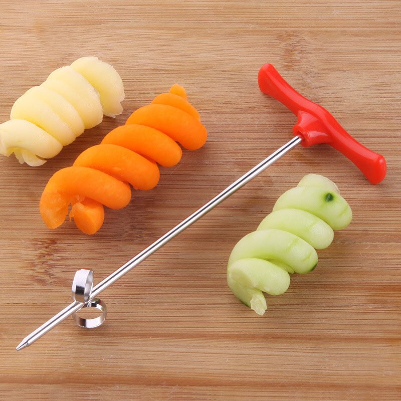 Køkkentilbehør 3 typer billig kartoffel pommes frites skærer grøntsagsspiralizer let udskæring kartoffel bølge kniv hakker: D