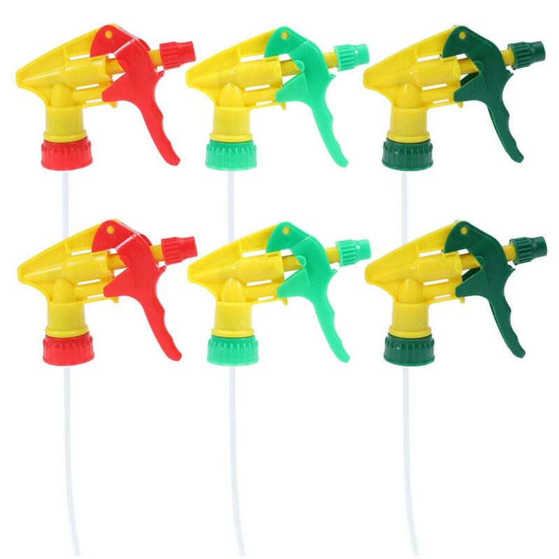 6 Pcs Heavy Duty Chemical Resistant Trigger Sprayer Spray Bottle Nozzle Head: Default Title
