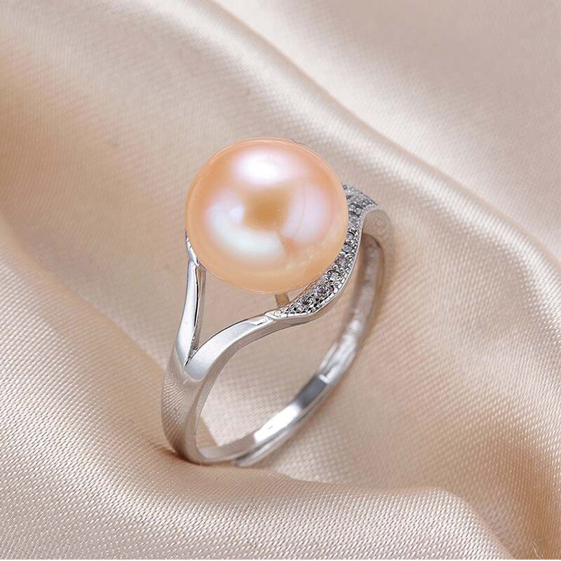 Slovmi Parel Sieraden Zilveren Natuurlijke Zoetwater Wit Paars Geel Kleuren Parel Vrouwen Ring Wedding Party Accessoires