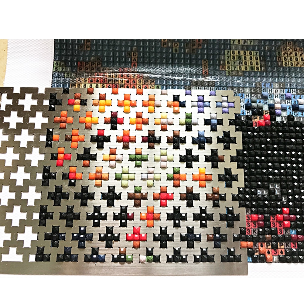 DIY 5D Diamond Painting Tools Stainless Steel Mesh Ruler Square Round Beads Drawing Ruler Diamond Embroidery Accessories