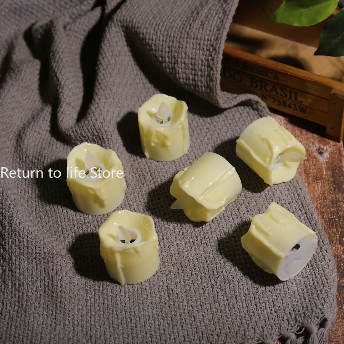 Fjernstyrte ledet-elektriske stearinlys batteridrevne flammeløse stearinlys flimrende hvitt lys bevegelig flamme skrivebordsdekor