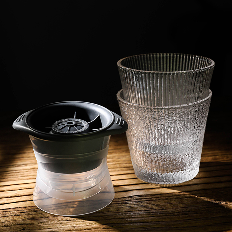 Tirador de Brandy de cristal de nieve estilo jpanés hecho a mano, martillo de tiro de whisky, rayas verticales, vaso de vino, cuenco de Sake, 2 piezas
