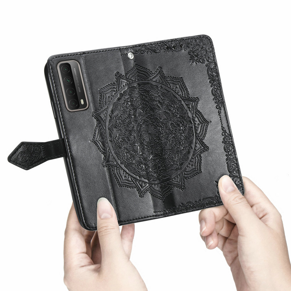 Funda de cuero con de Mandala 3D para Huawei P Smart , Funda protectora con tapa de 360 grados, ranura para tarjeta