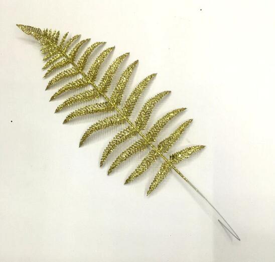 10Pcs Perzische Leaf Gold Glitter Kerst Blad Kunstmatige Bladeren Kerstversiering, 47*15 Cm: Goud