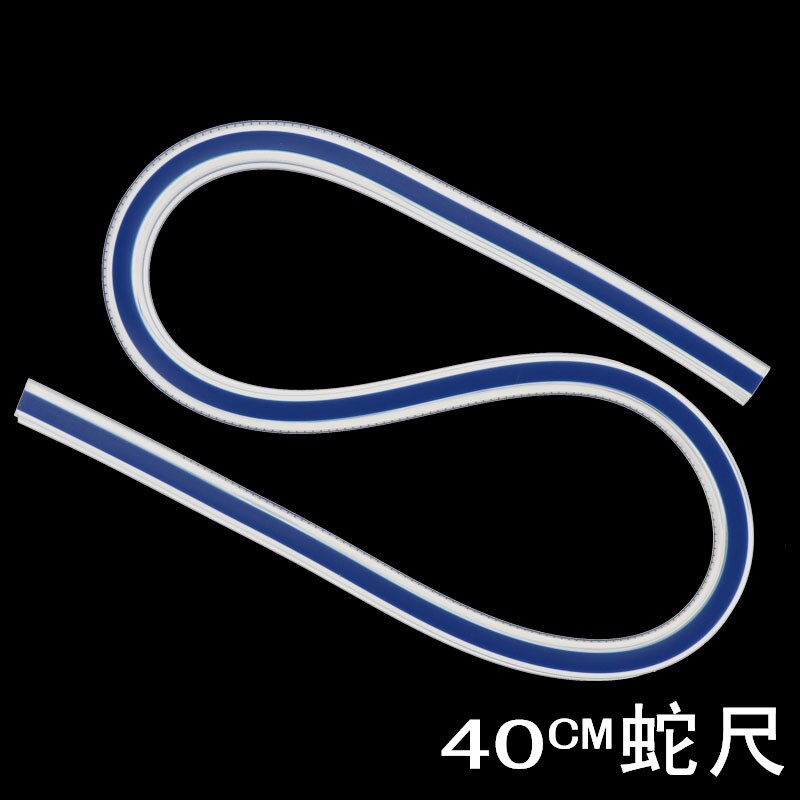 Règle en plastique bleu blanc | Tailleurs, en serpentin souple, plastique souple, courbe Flexible, dessin, règle douce 30CM 40CM 50CM 60CM: 40CM