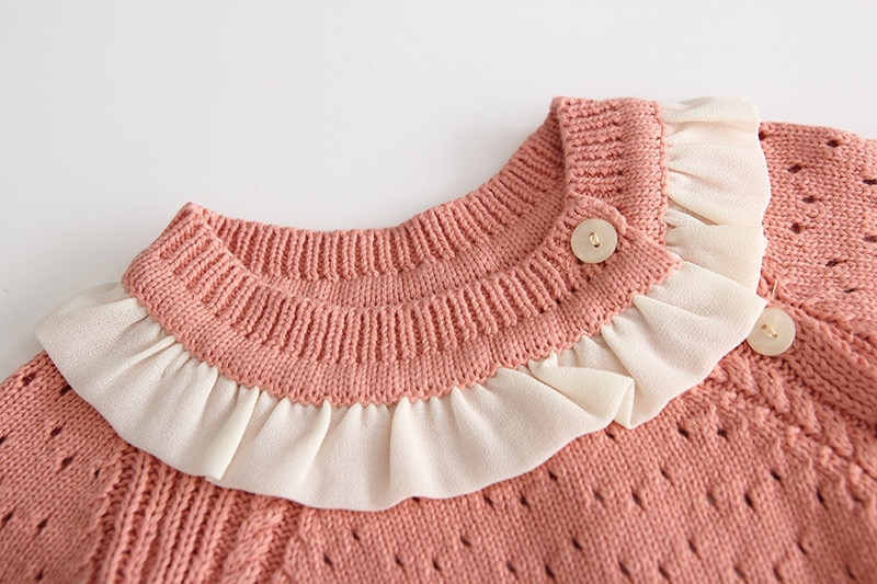 Gebreide babykleding herfst baby romper meisje jumpsuit holle lange mouw baby baby meisje romper trui kleding baby onesie