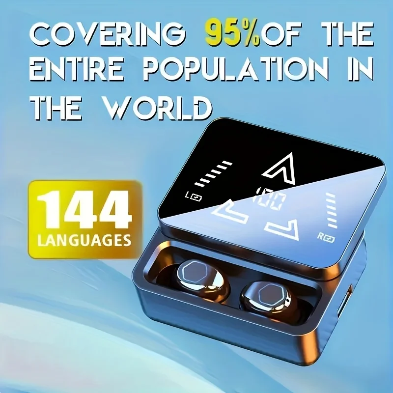 M48Pro AI Translator Earbuds Real-Time Translators Headphones 144 Languages Voice Translator Wireless Bluetooth Headset With Mic