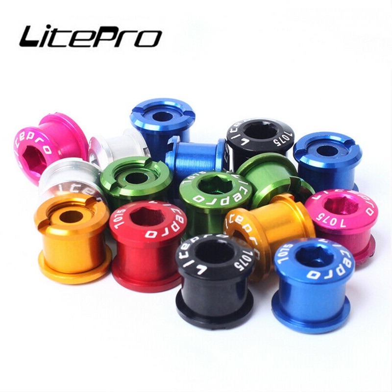 Litepro 4/5Pcs Mtb Kettingblad Bouten Aluminium Single Speed Disc Super Licht Kettingwiel Schroeven Voor Road Mountain fiets Crank