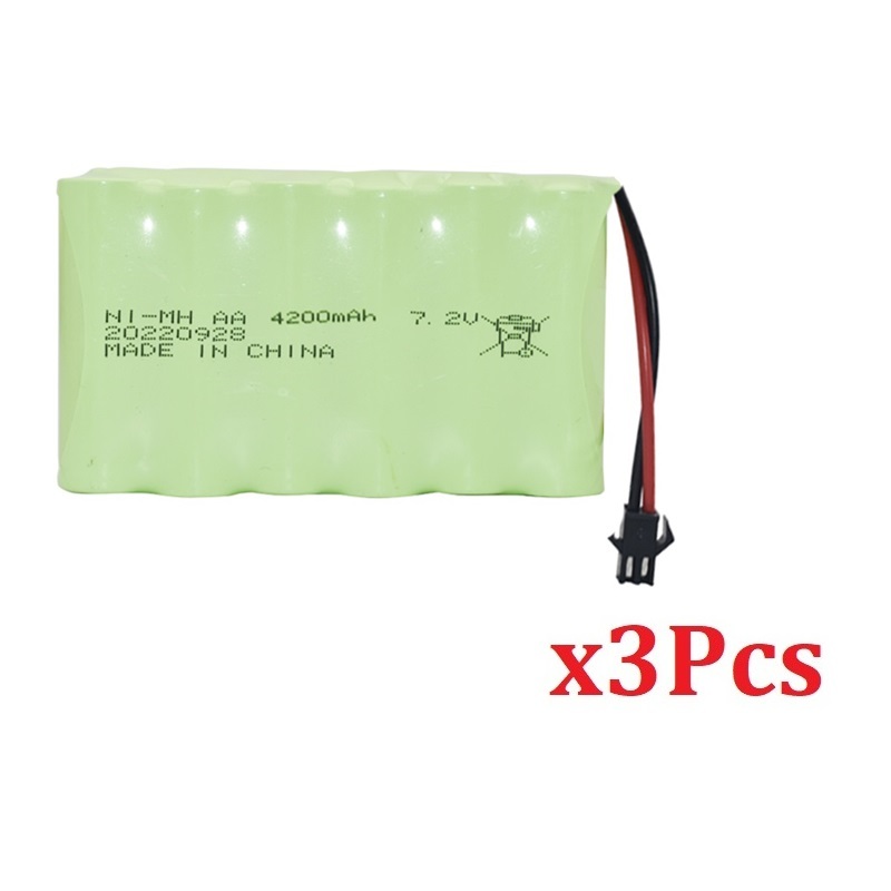 7.2v 4200mAh Nimh AA Bateria robić zabawek Rc Samochody Czołgi Roboty Pistolet Ulepszony 3000mah Akumulator robić łodzi Rc 7.2V Akumulator: BIAŁY