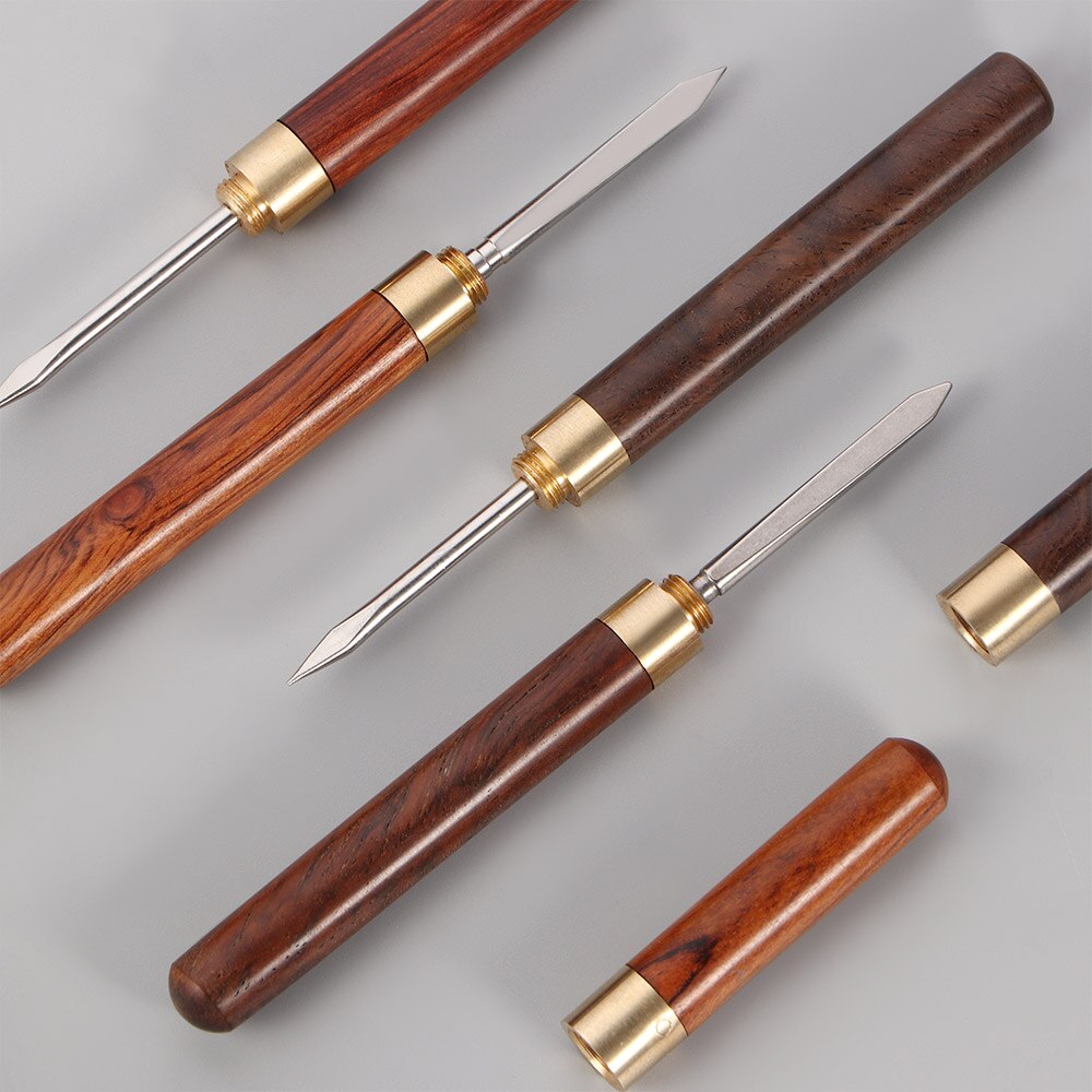 1Pcs Sandalwood Tea Knife Needle Pick With Wood Handle Puer Tea Tools Cone Needle Breaking Prying Tea Brick Tool