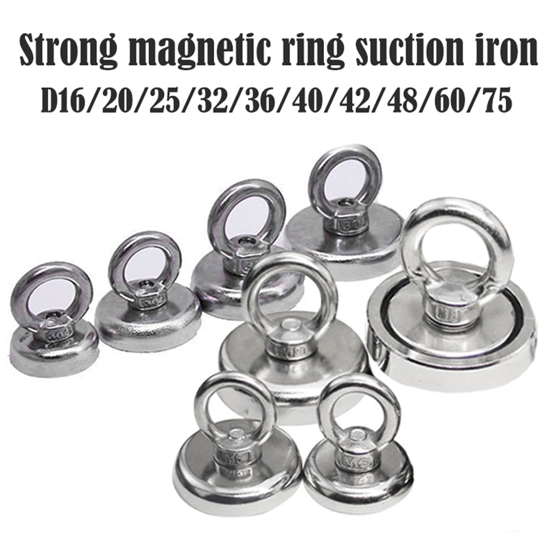 Sterkste Permanente Krachtige Magnetische Super Sterke Magneet Pot Vissen Magneet Salvage Vishaak 9 Szie Neodymium N52