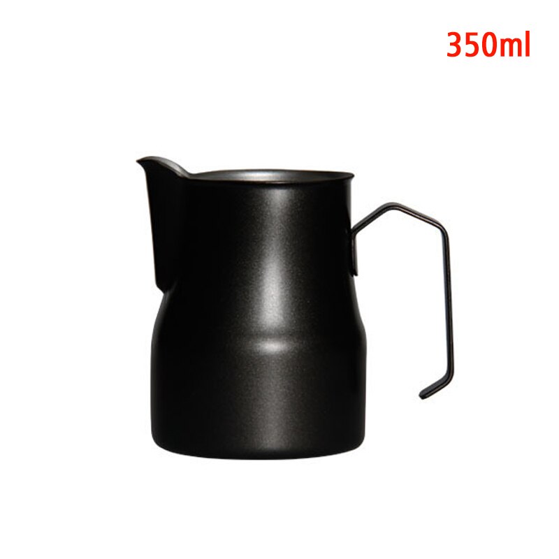 350Ml 500Ml 700Ml 1000Ml Rvs Melk Werper Geschikt Voor Koffie, latte &amp; Opschuimen Melk Koffie Pitcher Pull Bloem: BlackColor350ml