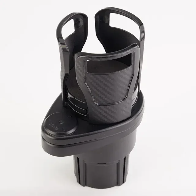 auto bekerhouder multifunctionele verstelbare dubbele bekerhouder expander adapter auto bekerhouder mobiele telefoon houder: Black
