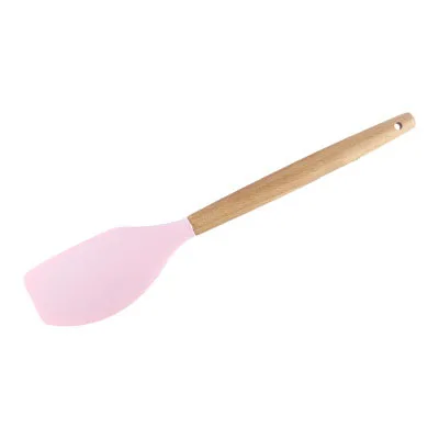 1PC Silicone Wood Turner Soup Spoon Spatula Brush Scraper Pasta Server Egg Beater Kitchen Cooking Tools Kitchenware Green/Pink: SKY BLUE