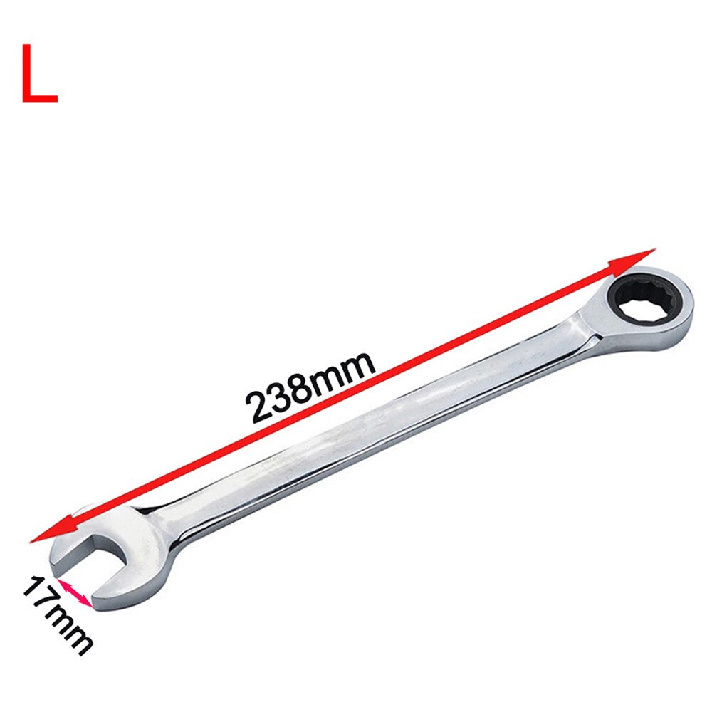 Willtoo 17mm tuerca 238mm llave inglesa combinación de trinquete llave de herramienta de mano Kit de reparación práctica de la cabina del coche herramienta de reparación