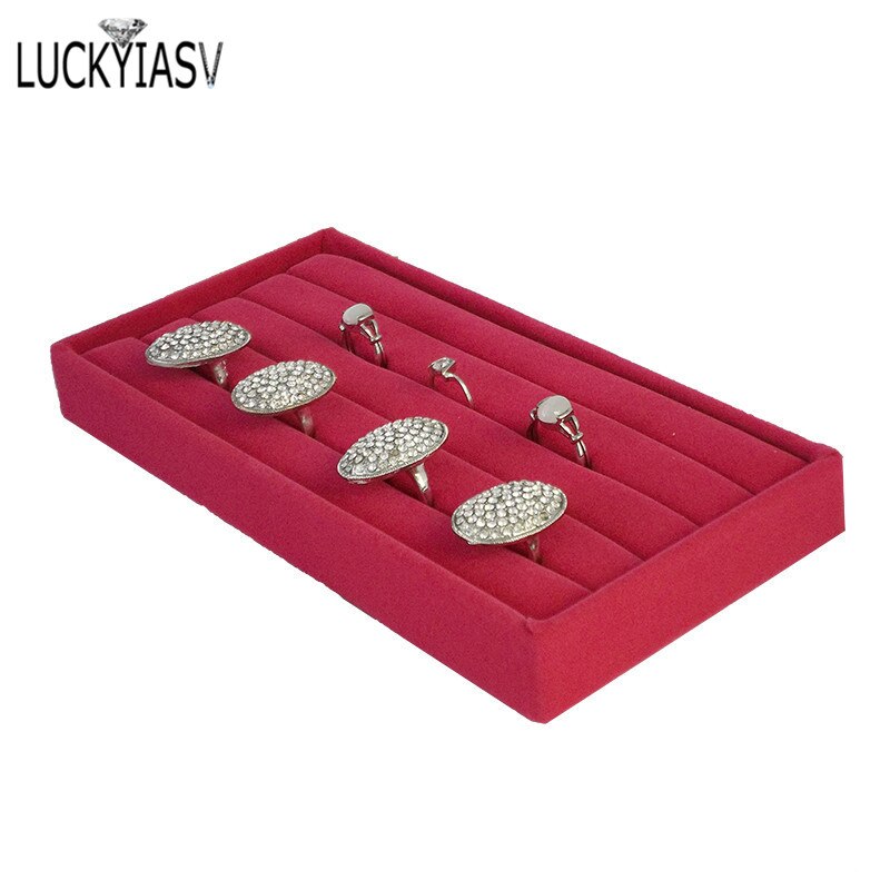 Necklace Display Tray for Pendant Chain Storage Box 11*22cm Jewellery Colliers Organizer Box: Rose Rings Tray