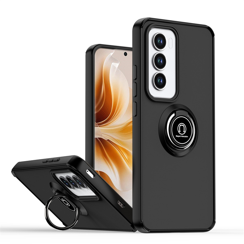 Hårdt pc stødsikkert mat pansercover til oppo reno 12 pro 12 magnetisk ring, blød ramme 5g etui til oppo reno 12f 12 pro fundasider: Beige / Til iphone 16 pro max