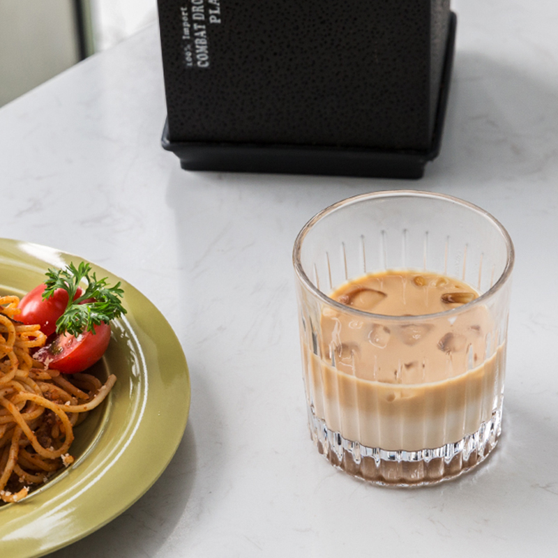 Espressoglaskopp värmebeständig kaffemugg glasmugg med tjock botten för barista latte retro whiskyglas hem dryck