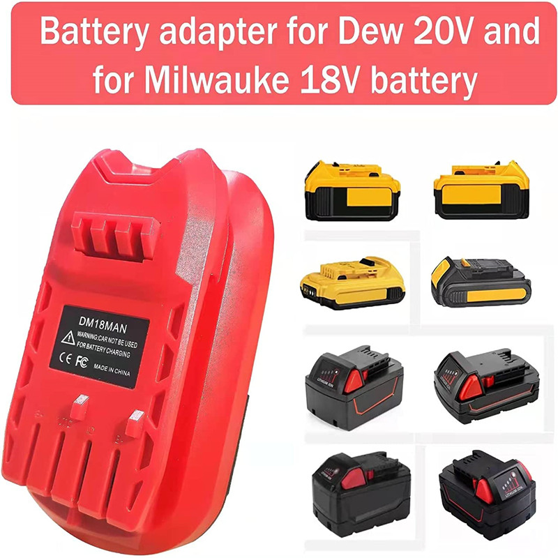 Batteriadapter for craftsman 20v trådløse verktøy ,dm18- manns adapter for dewalt 20v/ milwaukee 18v li-ion batterikonverter