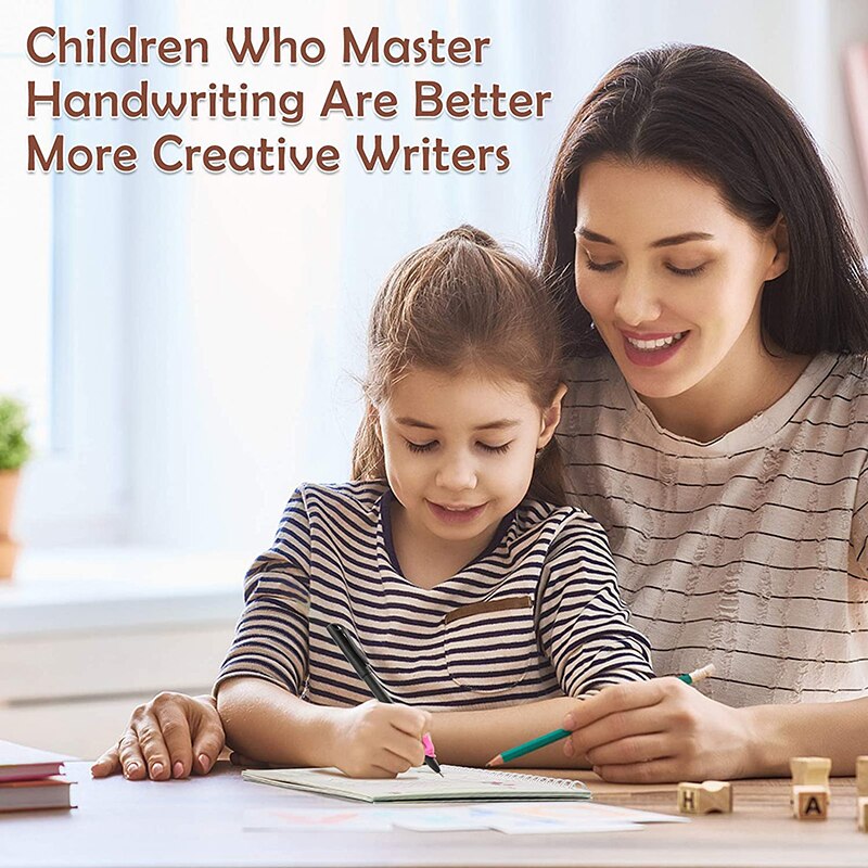 Magic Practice Copybook 4 in 1 Handwriting Practice Workbook Reusable Alphabet Number Math Drawing Copybook for Children QJY99