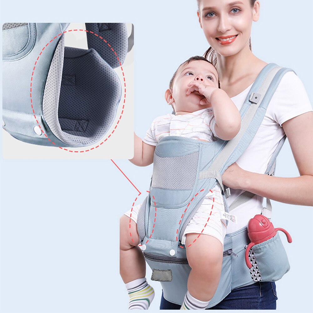 Portante di bambino Appena Nato di Sicurezza Hip 0-48months Portatile Quotidiano Hands Free Staccabile Morbido Regolabile Dello Zaino Wrap All'aperto: WHITE