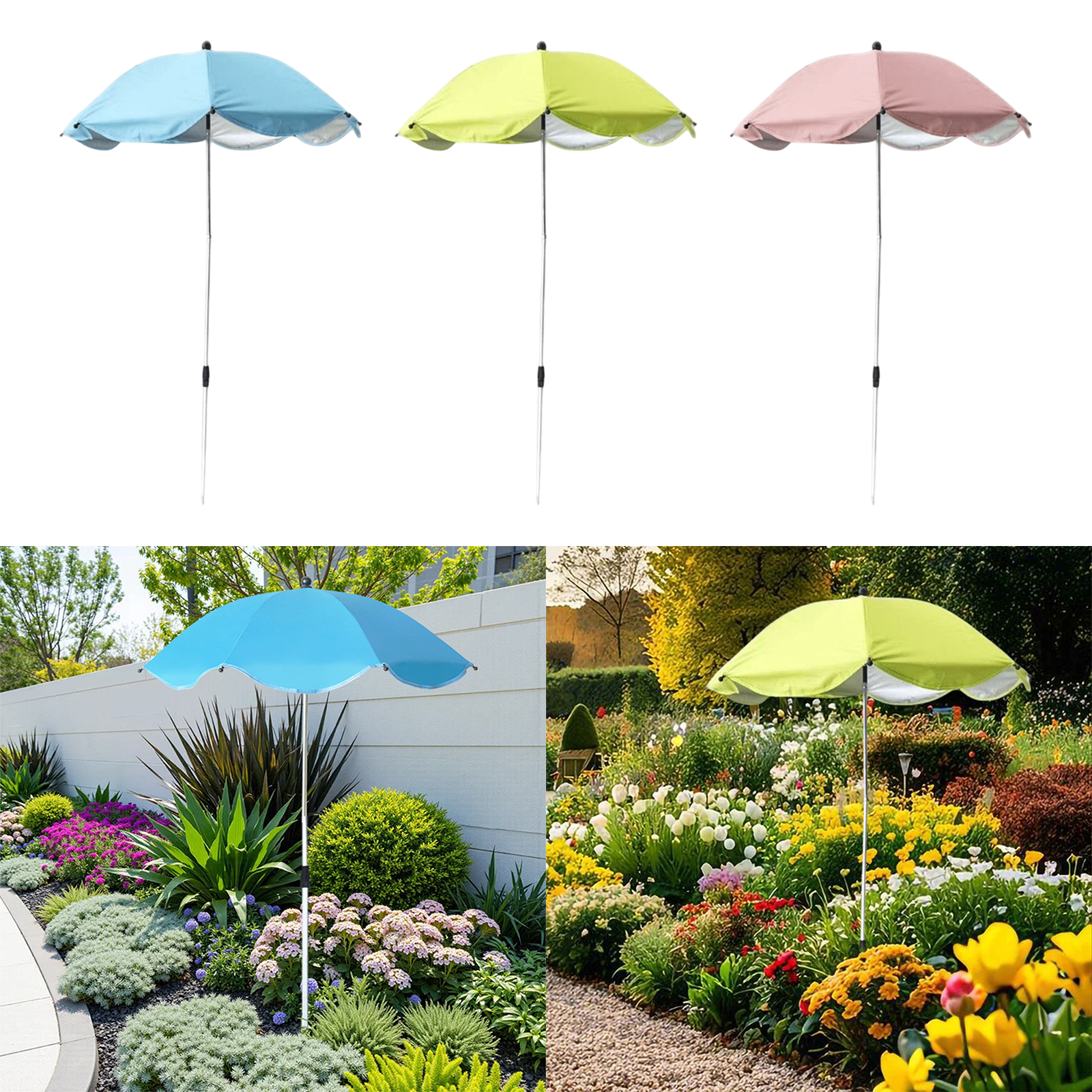 Outdoor Plant Umbrella Shade Cover Adjustable Height Canopy Telescopic for Garden Lawn Patio Flowers Potted Yard Reusable Decor