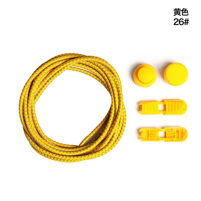 Lacets réfléchissants serrant les chaussures cordes paresseux chaussure laçage élastique corde chaussures de sport toutes les baskets ajustement unisexe femmes hommes: Jaune