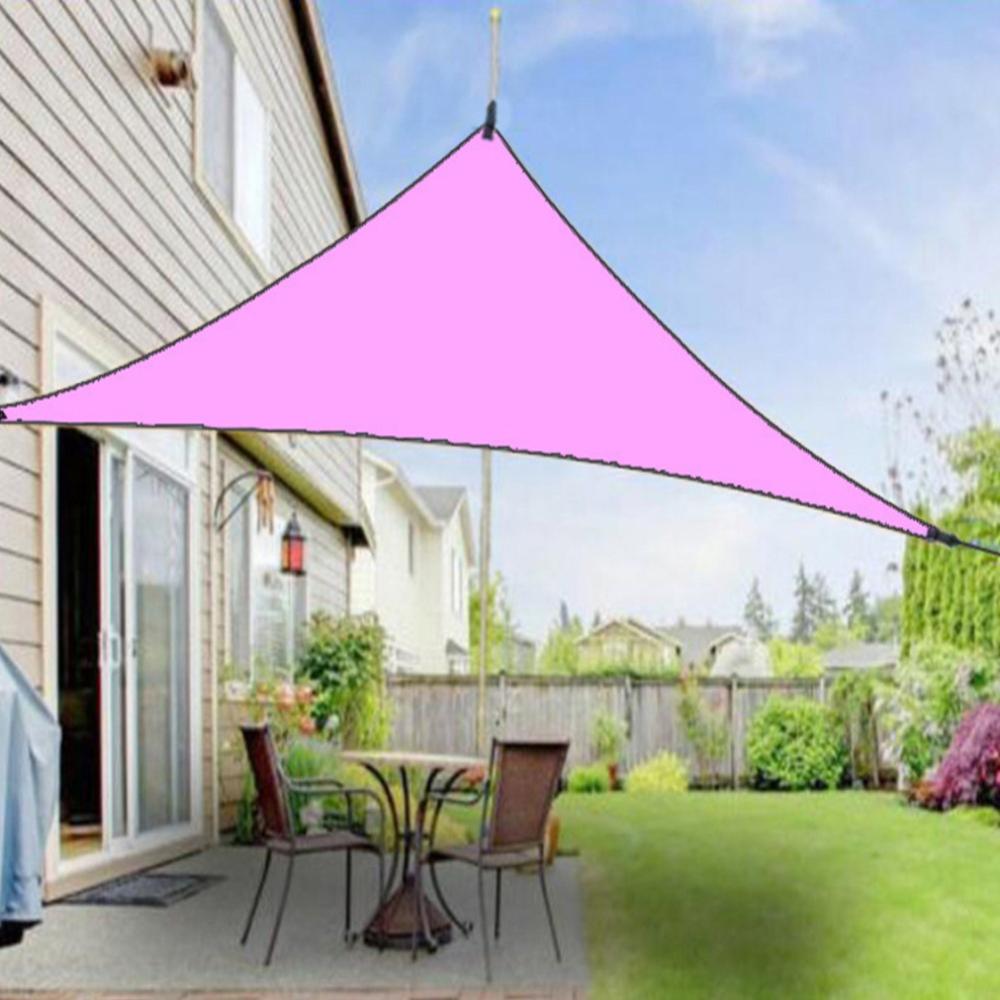Uv beskyttelse baldakin udendørs skygge trekantet regntæt soltæt fortelt 20 x 20 x 20ft haveartikler til terrasse, børn sandkasse ww: Lyserød / 12 x 12 x 12ft