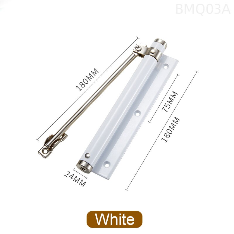 Ferme-porte Invisible à Force réglable, ferme-porte automatique pour la salle de la maison, tampon de fermeture Invisible, noir, blanc, or,: Style 3 White