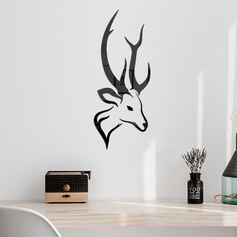 Wall DIY Goat Crystal Arcylic 3D Black Gold Wall Stickers Decal Home Decor Personality art wall stickers or07