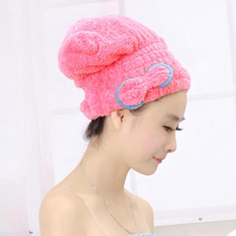 Hjem tekstil mikrofiber hår turban hurtigt tørt hår hat indpakket håndklæde bad