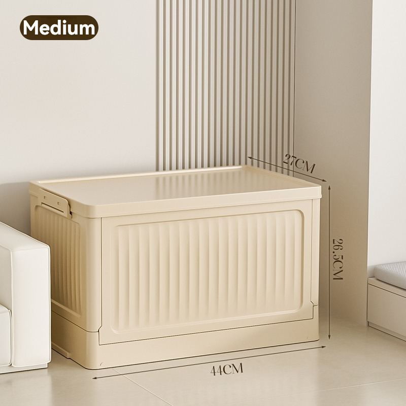 Boîte de rangement pliante multifonction, 1 pièce, conteneur organisateur pliable en plastique, fournitures de rangement d'articles divers, boîte de rangement avec couvercle: Kaki