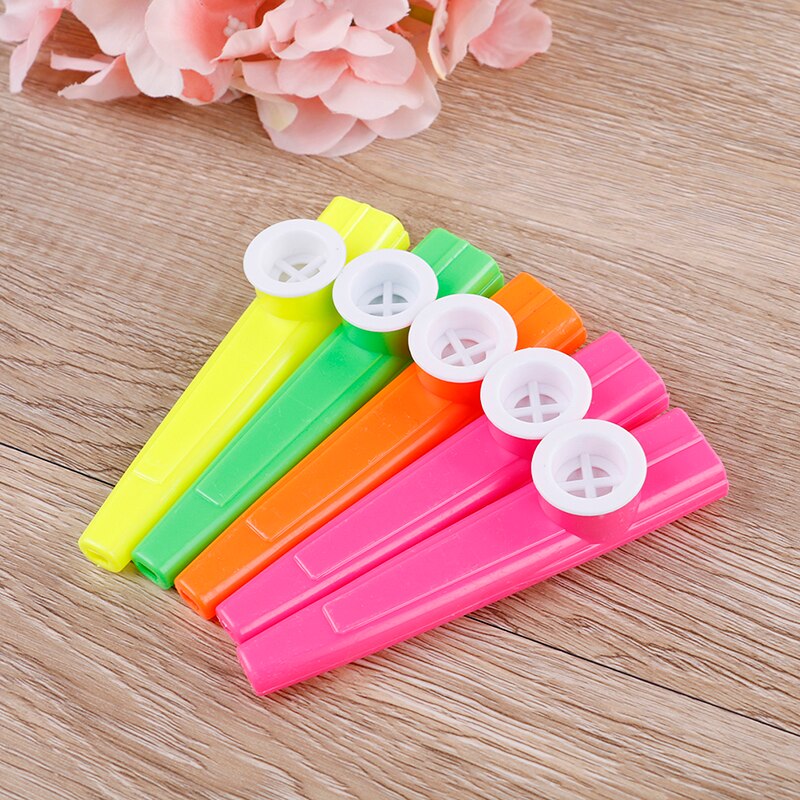 5 unids/lote plástico armónica boca flauta chico s niños chico instrumento Musical 11cm Color al azar