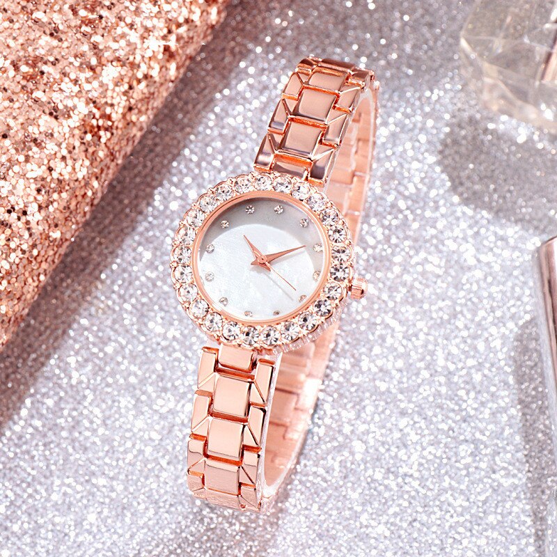 2022 5Pcs Set Watch Women Quartz Watch Bracelet Necklace Earring Ring Watch Sets Female Jewelry Lady&#39;s