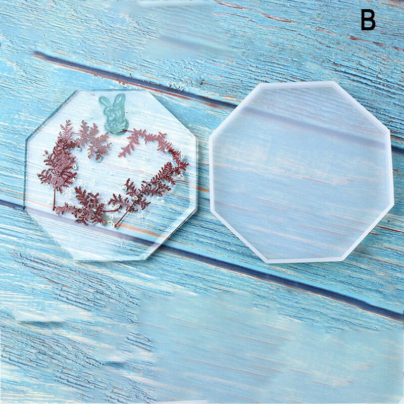 Siliconen Mal Diy Cup Mat Pad Handgemaakte Mallen Ambachten Epoxyhars Mal Geometrische Vorm Zeshoekige Vierkante Ronde Thermische Isolatie: B