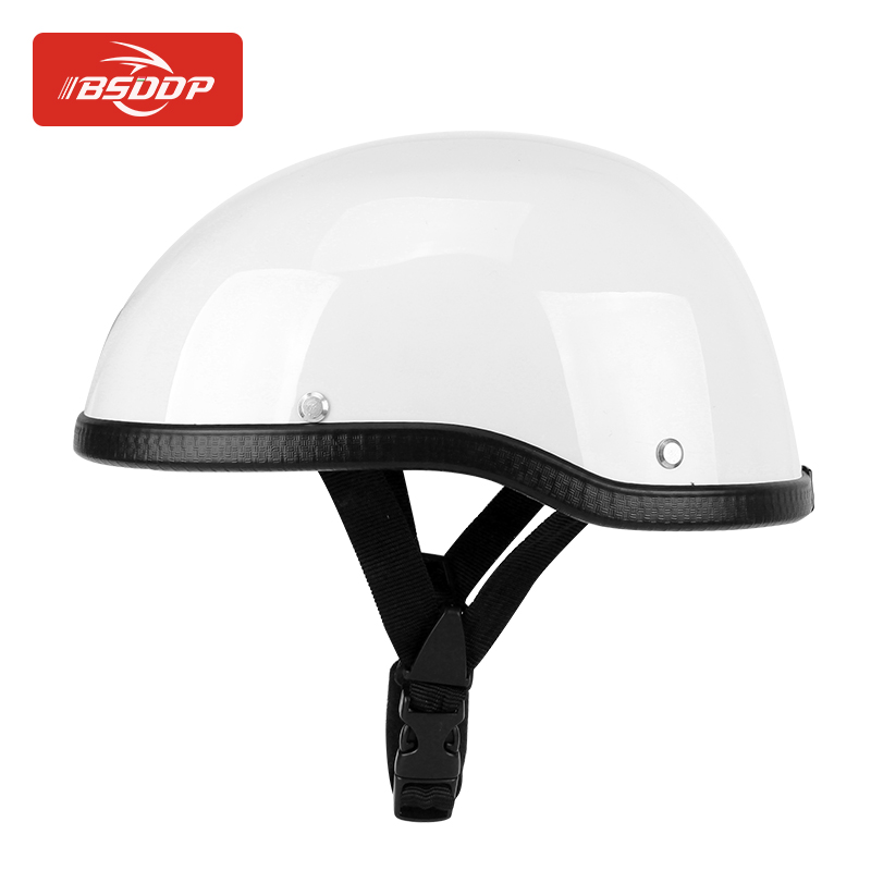Casco RETRO para motocicleta, protector de cara abierta para Scooter, Motocross, Kask: Blanco