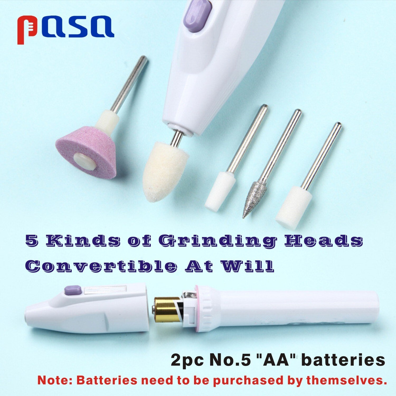 Máquina pulidora eléctrica para uñas, equipo de arte para callos, manicura y pedicura, herramienta pulidora para tallar y pulir, 5 brocas