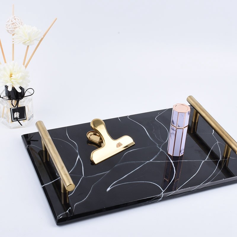 Nordisk anti-marmor bakke opbevaringsplade opbevaringsplade kage dessert plade sushi plade smykker display plade dekoration badeværelse sto