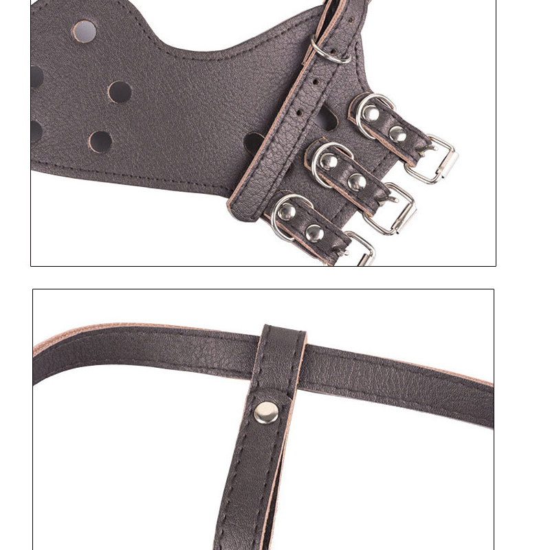 Máscara ajustable para perro, bozal de cuero suave para perros, antimordedura, seguro, transpirable, bozal para perros pequeños y grandes, para dejar de ladrar, accesorios para mascotas
