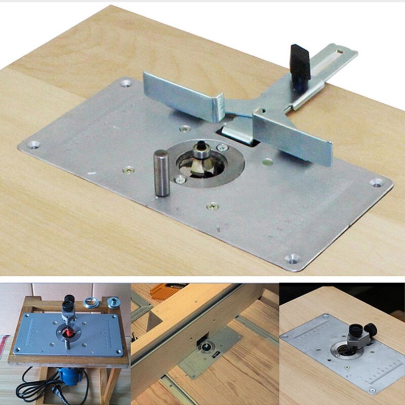 Router Tafel Insert Plaat Houtbewerking Bankjes Aluminium Hout Router Trimmer Modellen Graveermachine Met 4 Ring Gereedschap