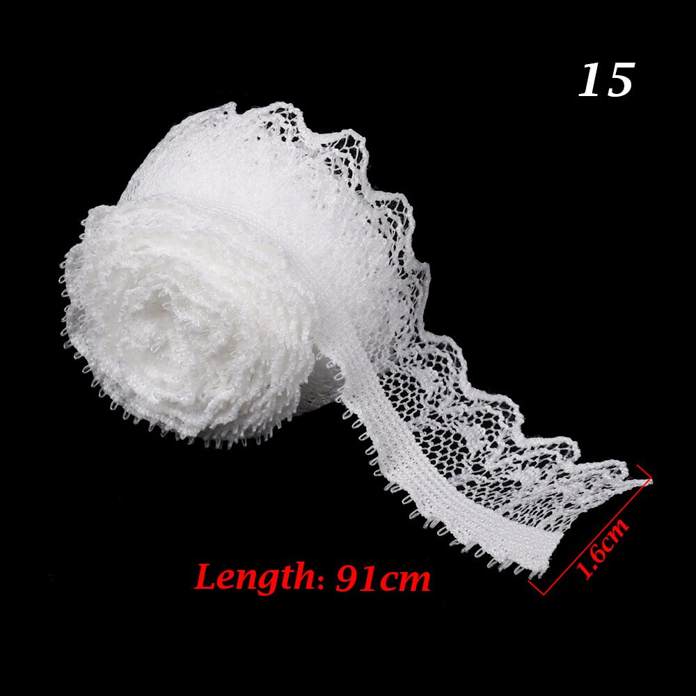 Color Lace Fabric for Decor Dolls Clothes Socks Pleated Elastic Lace Ribbon Material DIY Toy Doll Sew Clothing Collar Dress Trim: 15