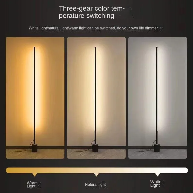 Gulvlampe rgb nordisk soverom, stue, arbeidsrom, vertikal nattbordslampe, veggmontert skrivebordslampe, fjernstyrt omgivelseslys