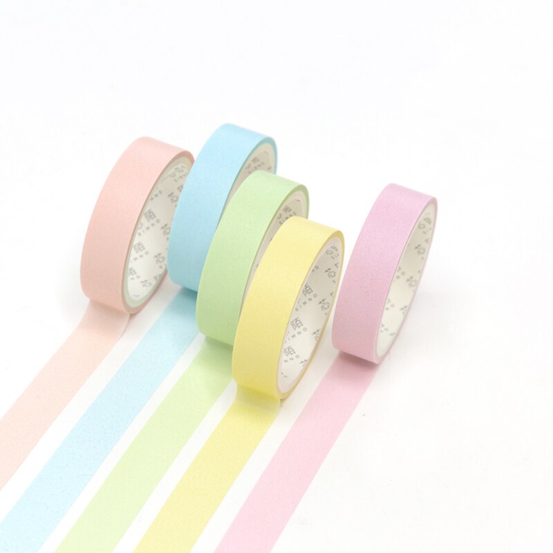 5pcs/lot Cute Solid Color Washi Tape Set Scrapbooking Decorative Adhesive Tapes Paper Japanese Stationery School Kawaii Sticker: breeze