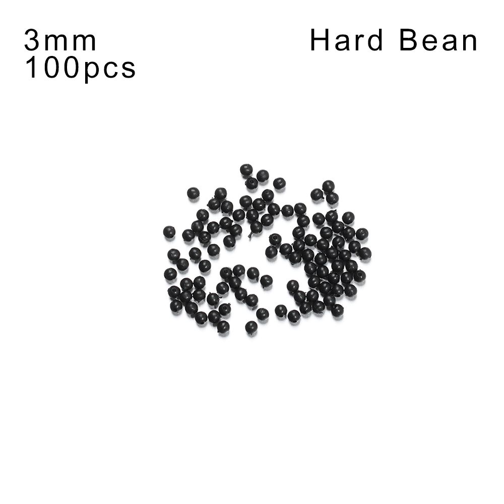 100PCS 3mm-12mm Plastic Black Round Fishing Floats Beads Spacer Stopper Soft Hard Beans Fishing Lures Bait Hook Rig Accessories: WHITE