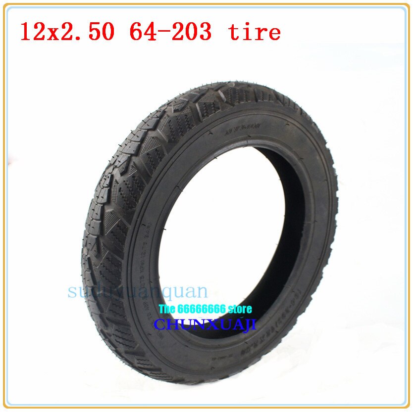 Neumático de rueda de 12 pulgadas, tamaño 12x2,50 64-203 para Mini motocicleta, carro de bebé de bicicleta eléctrica, tubo interno de neumático 12*2,50
