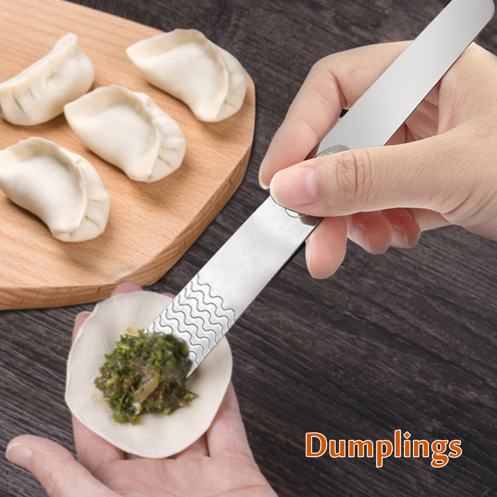 Herramienta de acero inoxidable para hacer dumplings, utensilios de cocina para hacer bollos, cuchara de relleno, 1 unidad