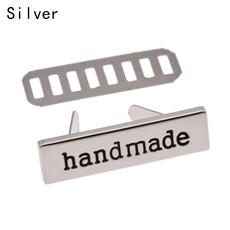 10 stk / lot metal håndlavede beklædningsetiketter tags til diy tøjposer håndlavede brevsymboler: 2